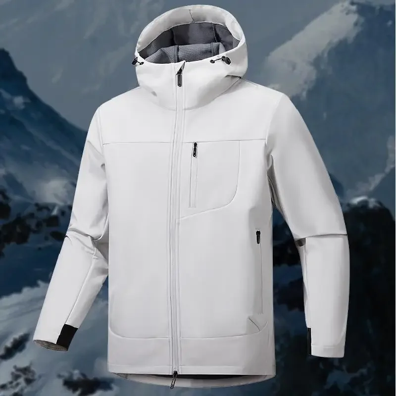 New Fashion Outdoor Jacket Men Waterproof Hooded Hardshell Jacket Cycling Hiking Fishing Windbreaker Coat Travel Outerwear