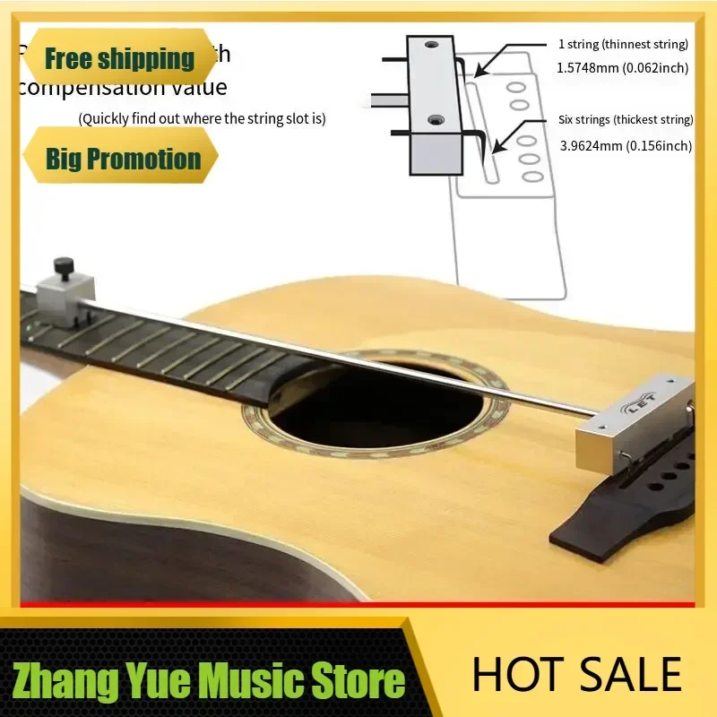 

QXue Music Store - Folk guitar string length measurement compensation slide calibration ruler repair tool