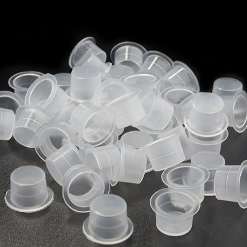 

100pcs S/M/L Disposable Tattoo Ink Cups Plastic Pigment Clear Holder Container Caps Tattoo Permanent Makeup Microblading Supply