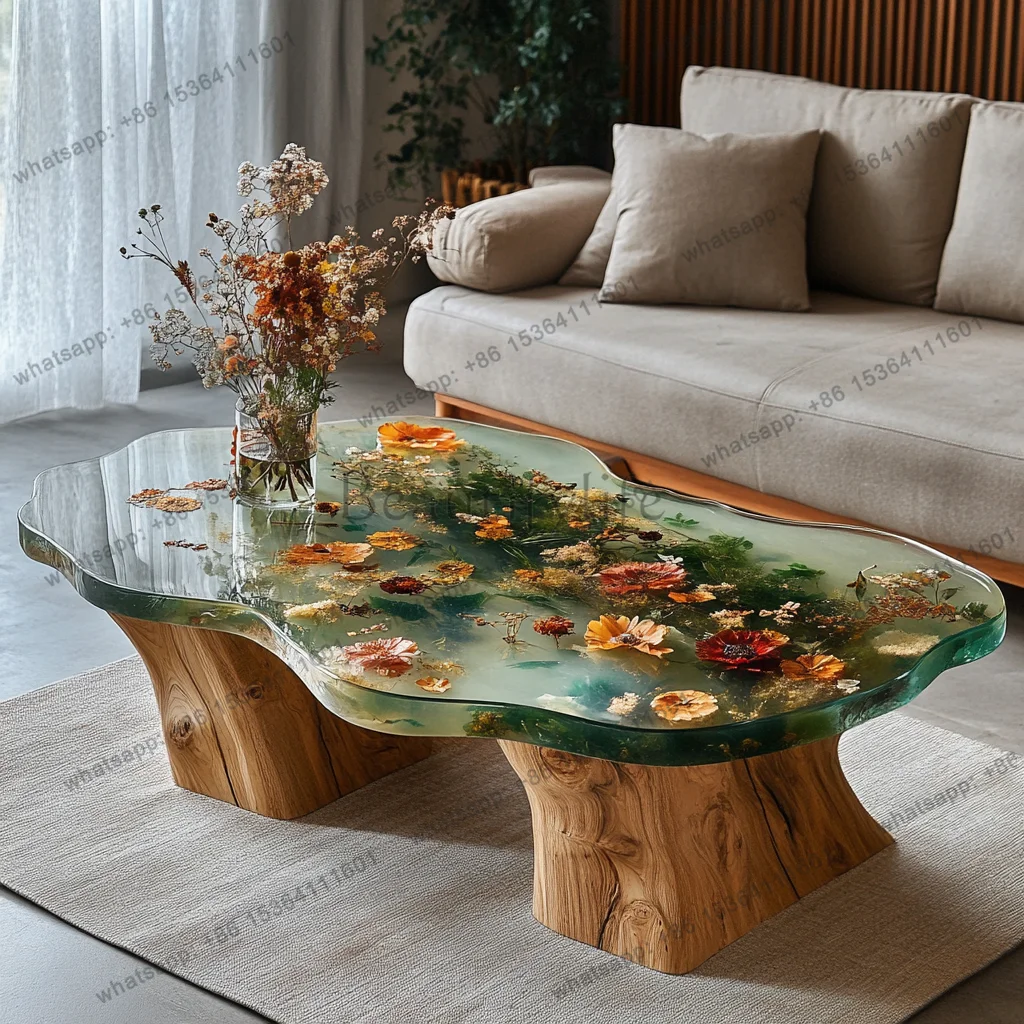 LJY epoxy resin river table coffee table creative personality small apartment living room home