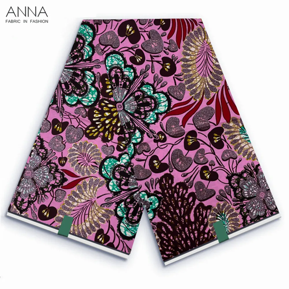 Imagem -02 - Tecido de Cera Grand-africano para Costura Ankara Wax Print Tecido Feminino 100 Algodão Jardas Vls96 Alta Qualidade