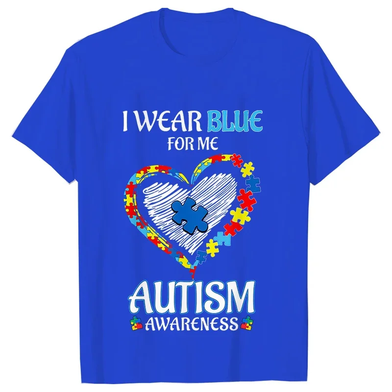 Men's T-shirts Autism Awareness Clothing Autism Family Blue Shirt Short Sleeve Tshirts Unisex Autism Matching T Shirt Clothes