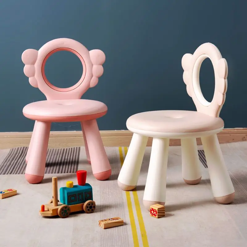 Silla para niños engrosada con respaldo, silla de comedor para bebés, silla pequeña de plástico, taburete pequeño antideslizante