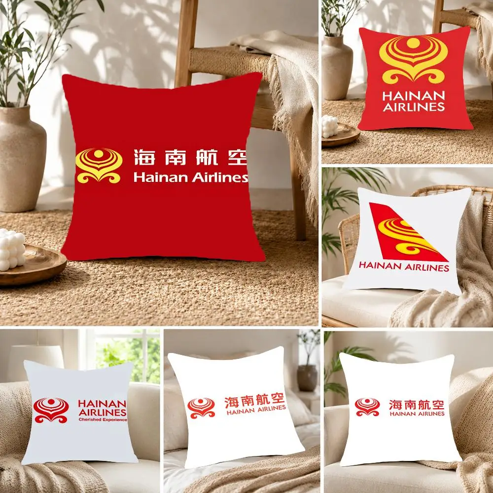 Airline Travel Hainan Airlines Cushion Cover Fluffy velvet Nordic style plush Living room sofa decorative