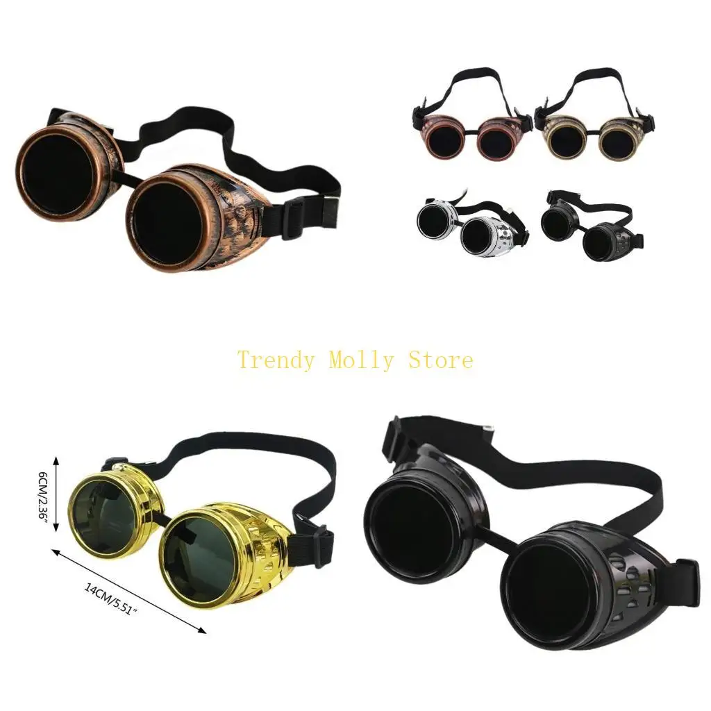 

N5KB Ретро очки в стиле стимпанк для мужчин Винтажные солнцезащитные очки Панк Готические очки