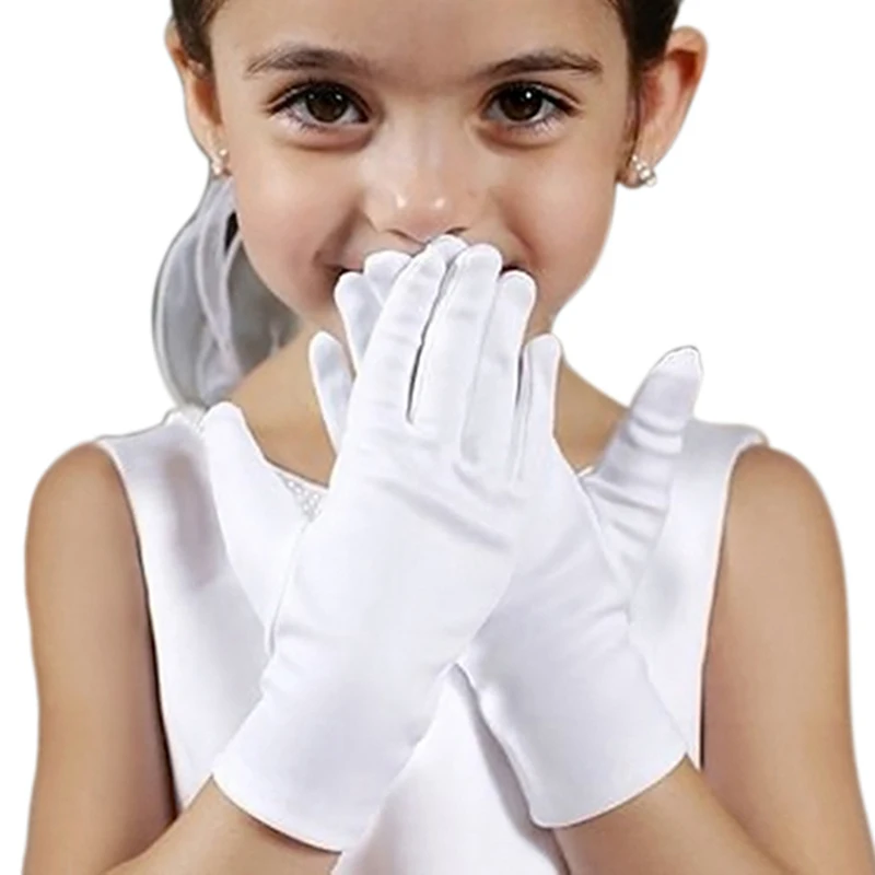 Gants blancs élastiques IQUE dex pour enfants, Performance sur scène, EtiAdvantages, Robe, Fleur de mariage, Bol, Garçons, Nouvelle mode, 1 paire