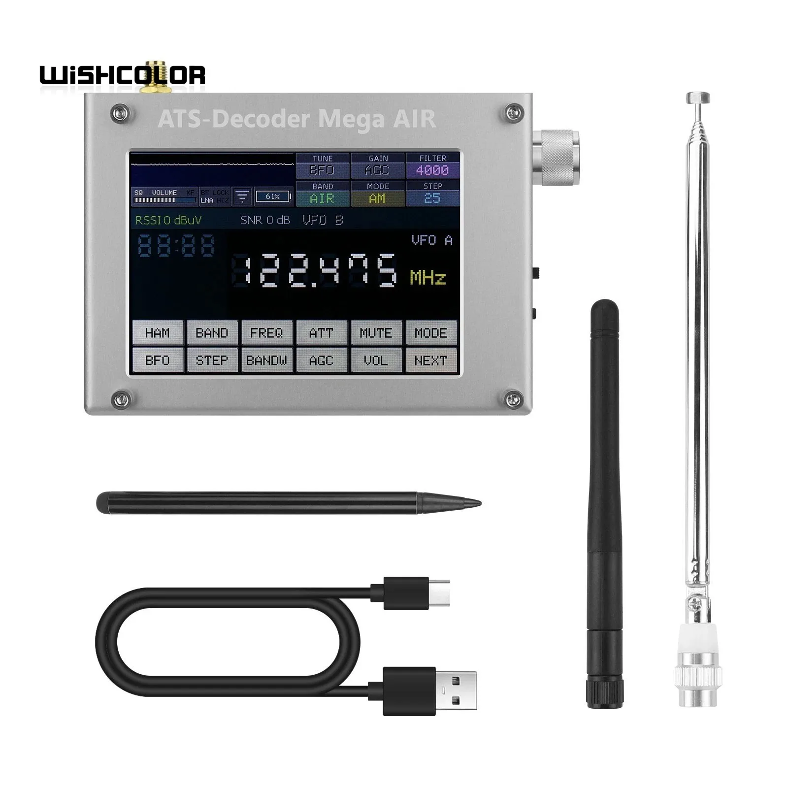 HamGeek ATS-Decoder Air V4.2x 4inch Si4735 Full Band Radio Receiver FM RDS AM Bluetooth with 4-inch Touch Screen