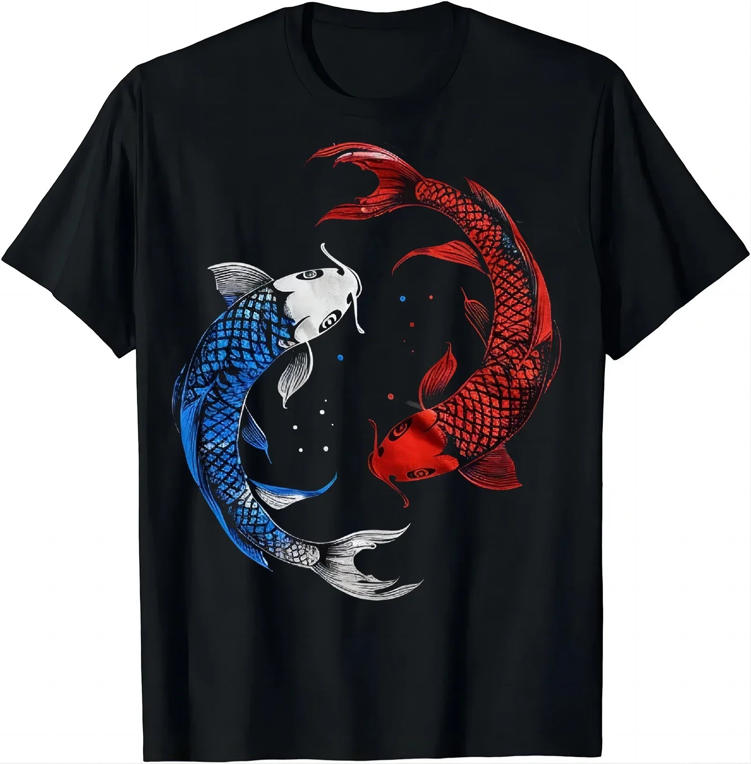 Men Clothes Tees Camisas oversized graphic Koi Fish Yin Yang T-Shirt Chinese Characteristic Taiji Yin-Kung Fu yang Clothing Tops