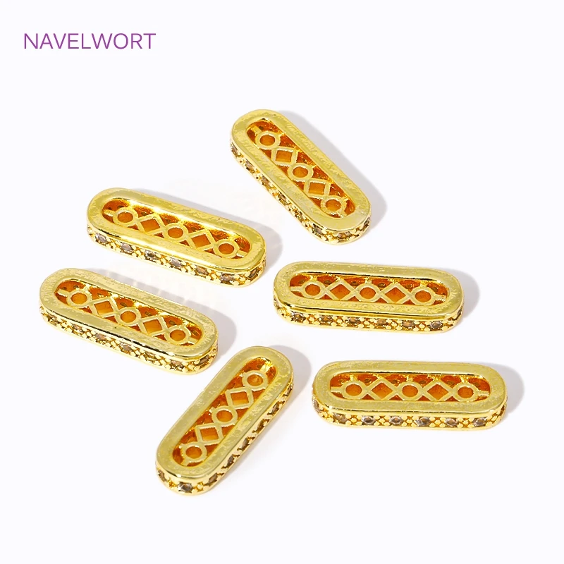 14K/18K Gold Plated Pave Zircon Multi Strands Spacer Beads Bar,Bracelets Separators Bar,DIY Beading Jewelry Making Accessories