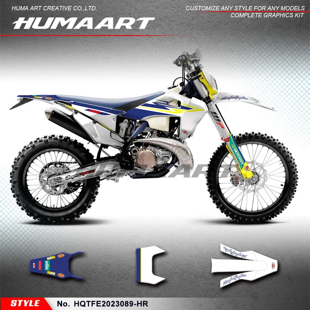 HUMAART Graphics Kit Wrap Design Kit for Husqvarna TE FE TC FC TX FX FS 125 350 450 501 2019-2023, HQTFE2023089-HR