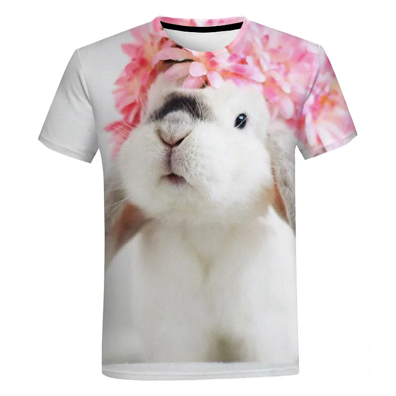 Fashion Easter Rabbit T Shirt Streetwear Tshirt Summer Tops Men and Women 3D Printed T-shirts Short Sleeve Clothing T Shirts