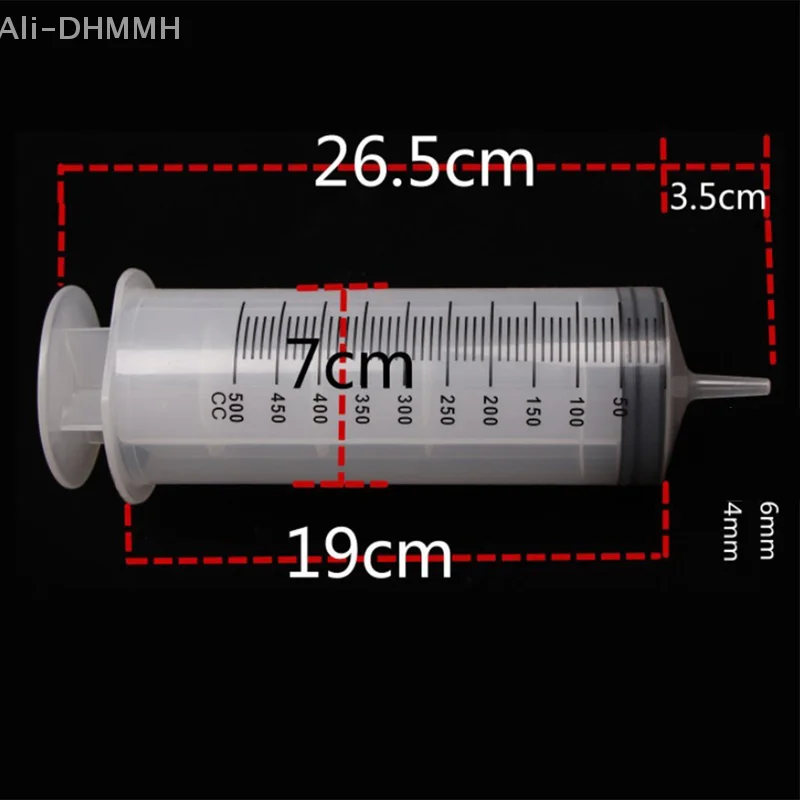 500ml Large Capacity Syringe Reusable Pump Measuring with Tube for Feeding - Medical Injection Syringe