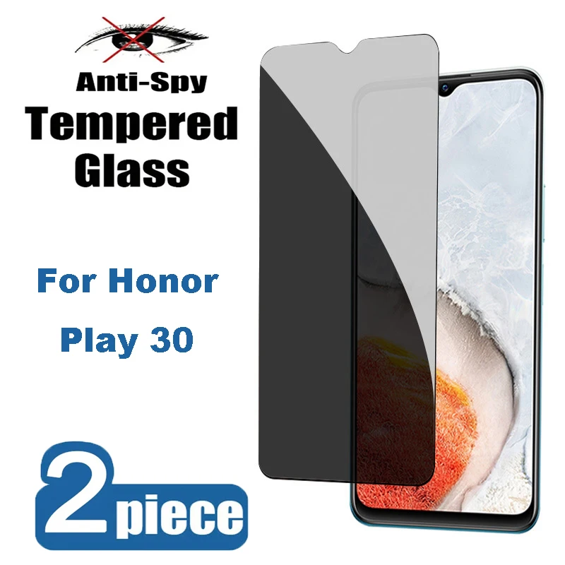 

2Pcs High Auminum Anti-Spy Tempered Glass For Honor Play 30 Privacy Screen Protectors For Honor Play 30 Glass Films