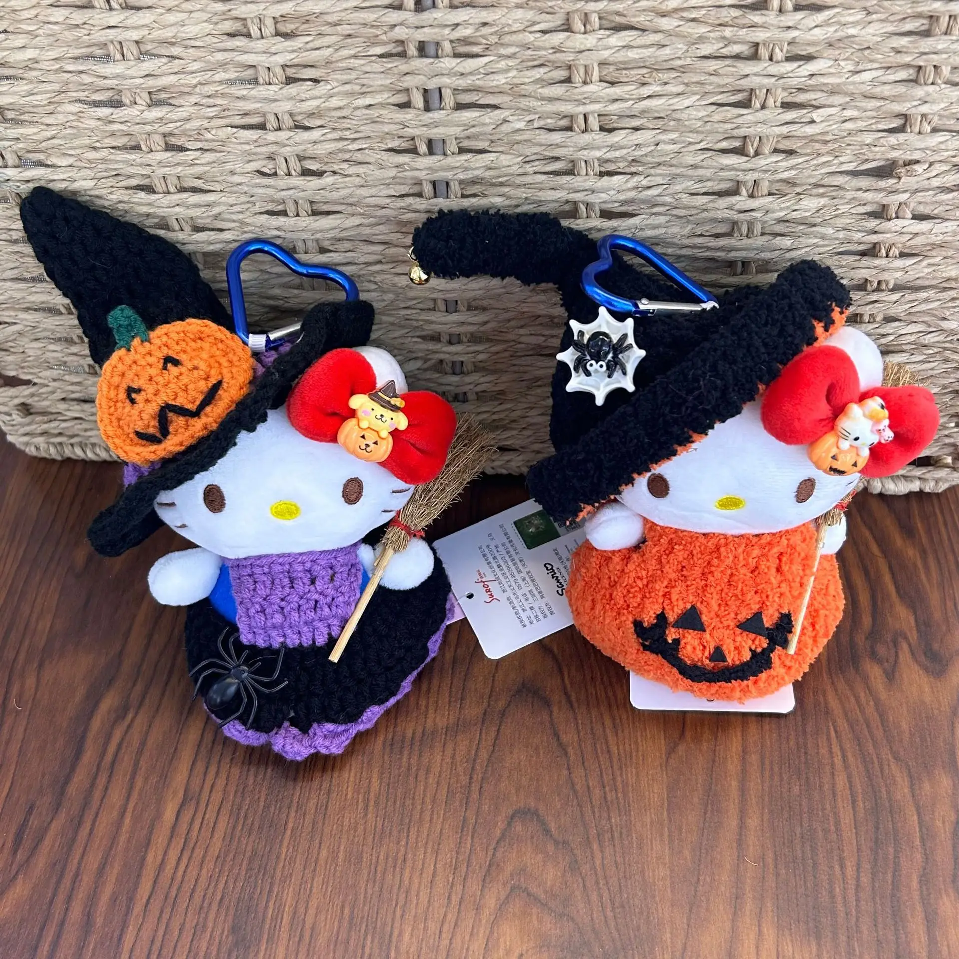 

Hello Kitty Plush Keychain Backpack Charm - Spooky Cute for Girls, Trick or Treat Party Favor Decor & Kawaii Gift