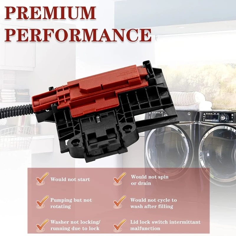 Assembly W10240513 W10238287 ซ่อมเครื่องซักผ้าเครื่องซักผ้าฝาปิดล็อคDropshipping