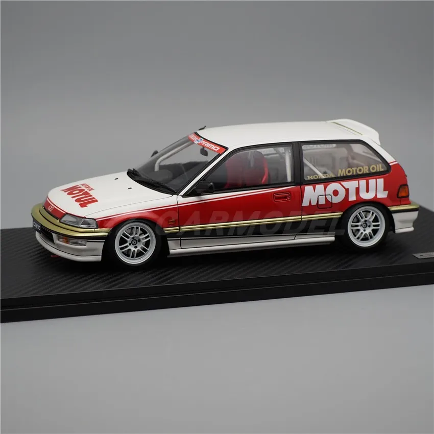 IG 1:18 CIVIC EF9 SiR Bianco/Rosso IG3123 JDM Simulazione Edizione Limitata Resina Metallo Statico Modello di Auto Giocattolo Regalo