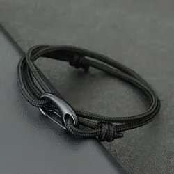 Noter bracciale Paracord da uomo scorrevole e regolabile Braslet nautico Homme bracciale avvolgente stile semplice accessori Hombre Pulseria