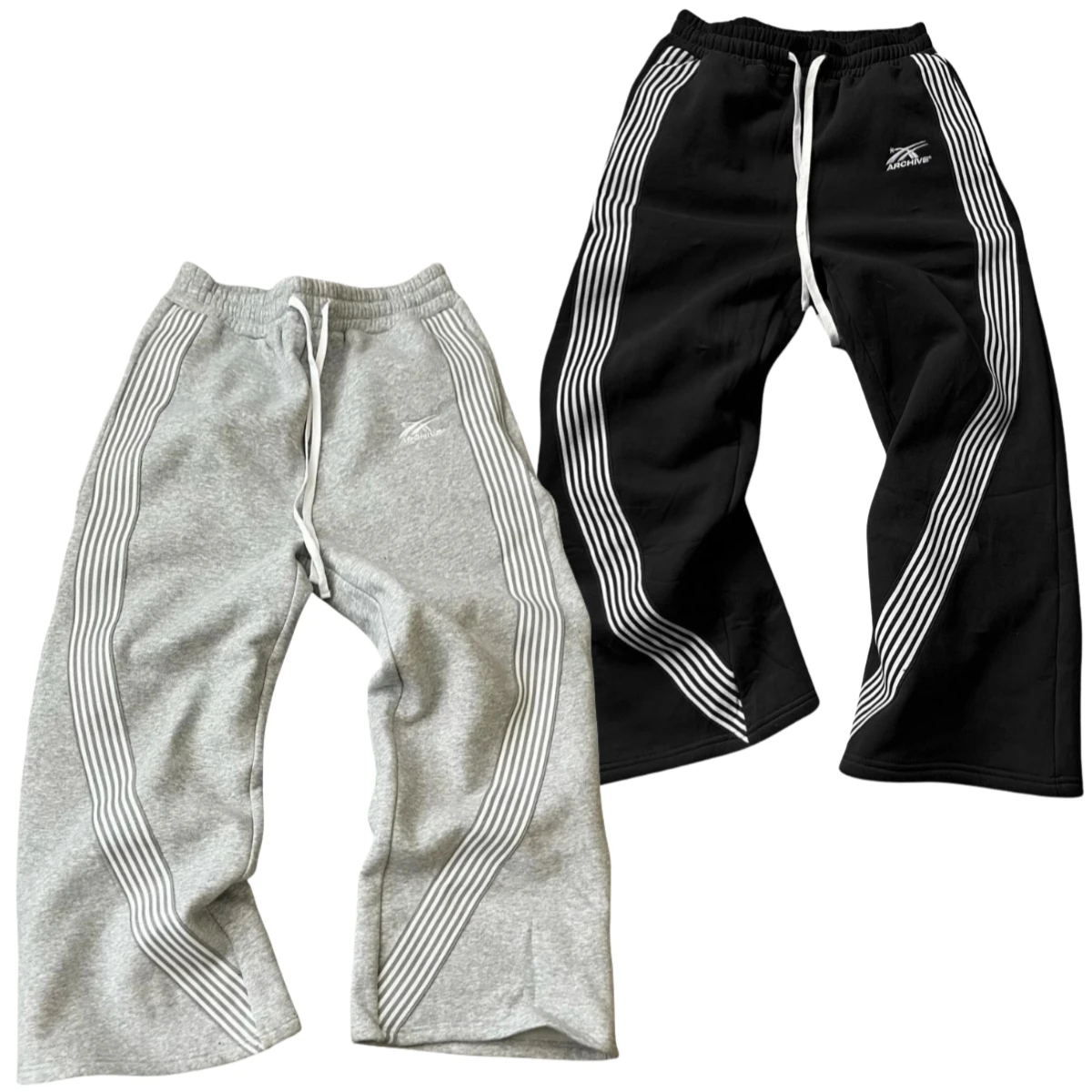 Y2k Version gestreifte Baggy-Hose mit geradem Bein und hoch taillierte Jogging hose Streetwear und minimalist ische Vintage gestreifte lässige Herren hose