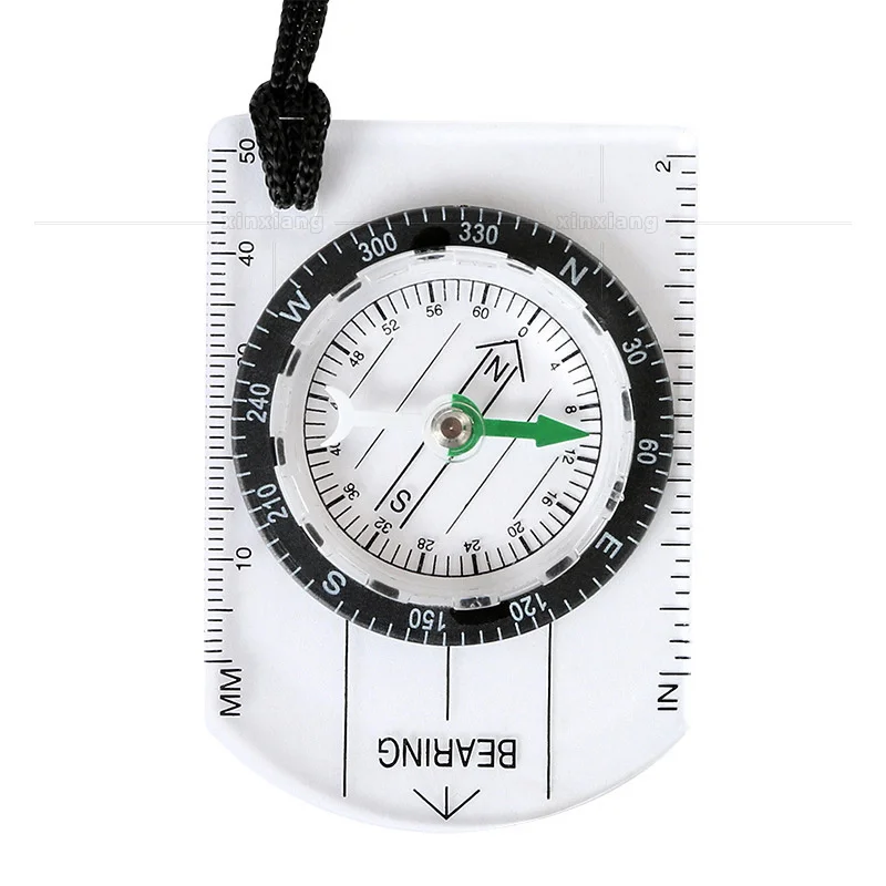 100pcs Map Scale Measurement Compass Portable Multifunctional Outdoor Cross-country Classroom Teaching Compass