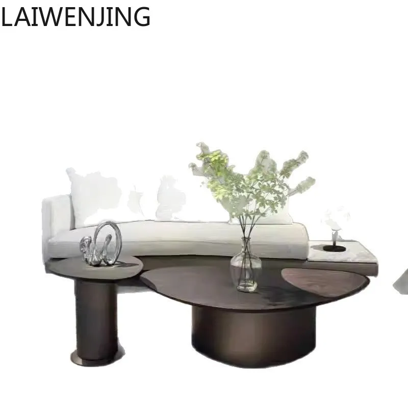 

HLZ minimalist coffee table oval coffee table combination modern high and low special-shaped tea table