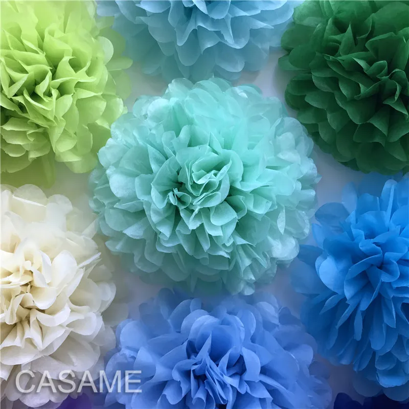 10pcs 10" / 25cm Tissue Paper Pom Poms Flower Balls Wedding Party Tissue Paper pompoms Wedding Party Decoration Craft  Flower image 4