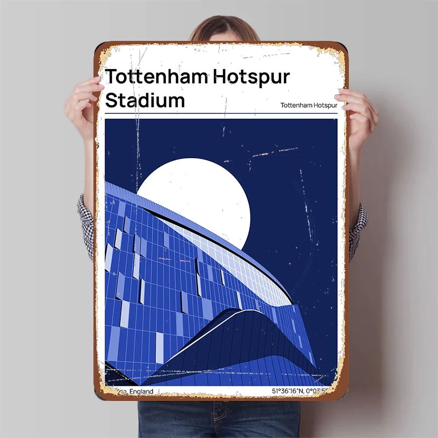 Tottenham hotspur estádio londres inglaterra clube de futebol arquitetura arte da parede decoração sinal de metal