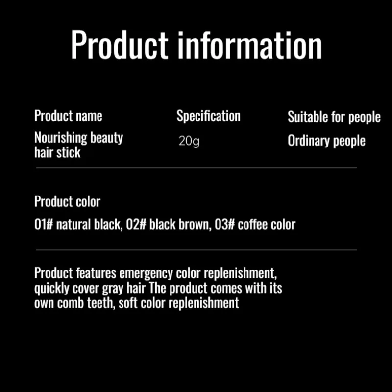 عصا صبغ الشعر 2 في 1 مع مشط، تغطية رمادية سريعة، سهلة الاستخدام، قلم تلوين مؤقت يدوم طويلاً #3