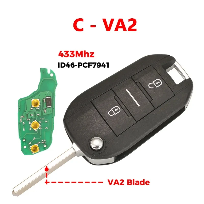 CN009054 Aftermarket 3 Button Smart Key For P-eugeot 208 301 308 508 2008 5008 Hella C3 C4 C4L ID46 PCF7941 Chip 433Mhz HU83 VA2