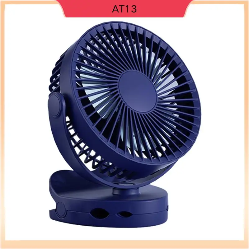 

AT13 Перезаряжаемый настольный и подвесной вентилятор с зажимом, 3 скорости, 360° ° Вращающийся вентилятор для путешествий и домашнего использования, синий