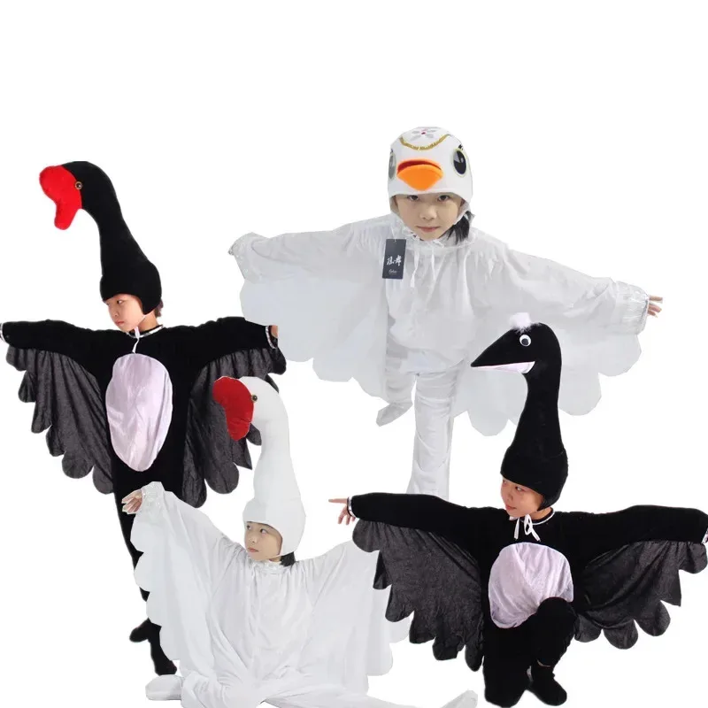 Disfraz de cisne negro y ganso blanco para niños, juego de rol, traje de Animal elegante para niños y niñas, disfraces de Cosplay a juego para la familia, regalos para niños