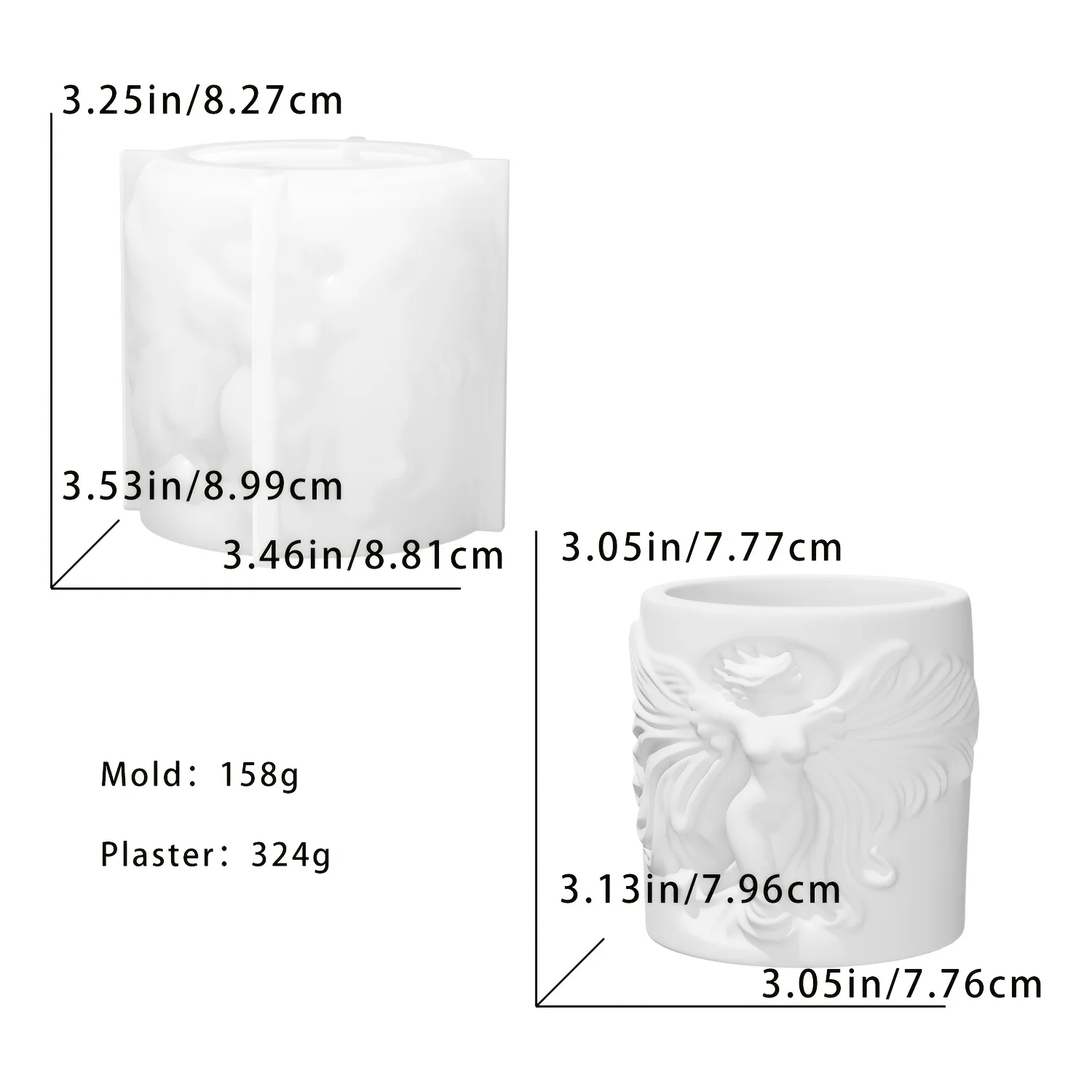 Angel Relief Cup Resin Silicone Mold, Which Can Be Used For Resin Making, Scented Candles, Rich In Mythological Atmosphere, Exquisite Cultural And Creative Festival Souvenirs, And A Very Good Gift - view 4