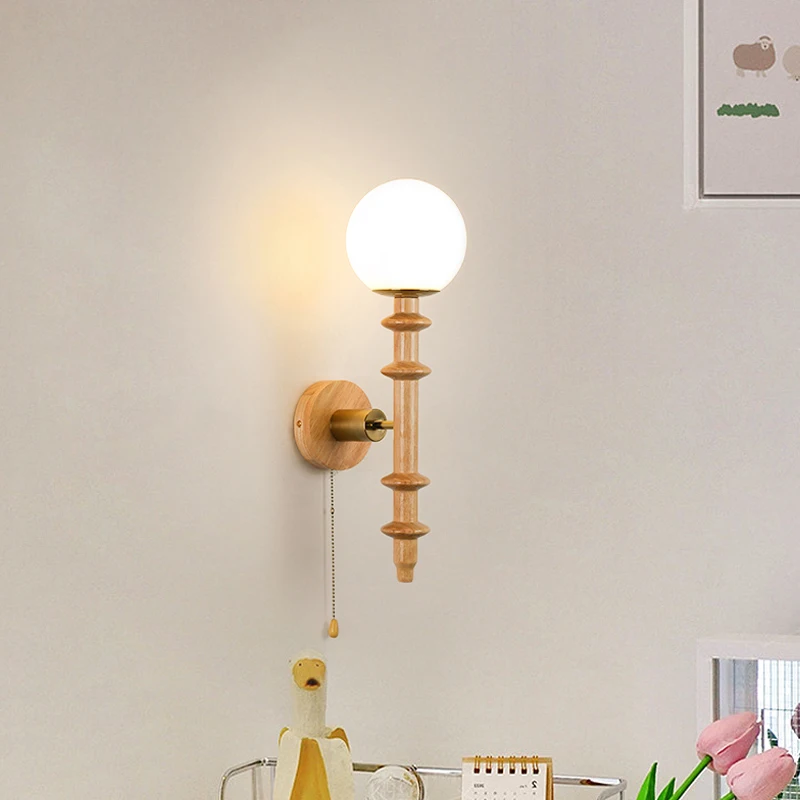 French Retro Chandelier Living Room LED Pendant Lamp Nordic Bedroom Bedside Table Long Line Small Light