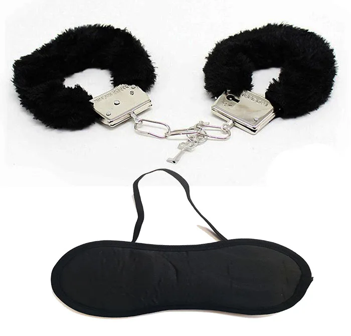 Black color furry otry key plush clamp and black sleeping band set