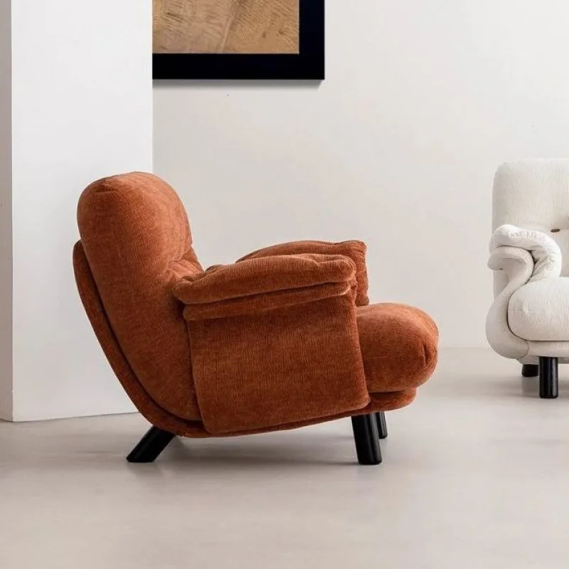 Medieval cream style, white sofa chair lazy type, straight row high-footed sofa creativity