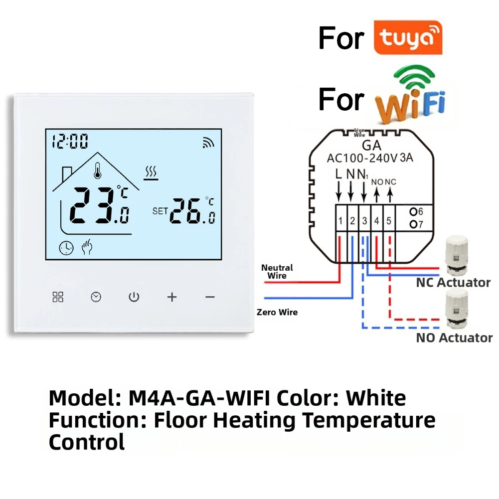 

Smart Thermostat for Underfloor Heating Featuring Voice Control via and Google Assistant App Based Temperature Adjustment