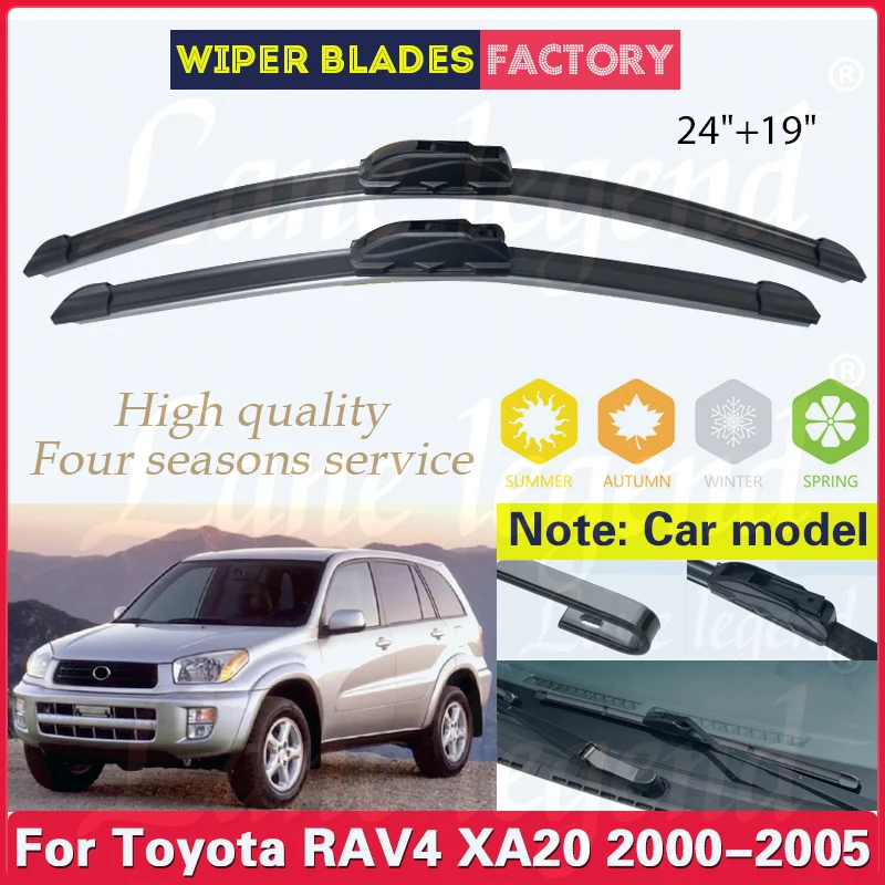 Wiper LHD Front Wiper Blades For Toyota RAV4 XA20 2000 2001 2002 2003 2004 2005 Windshield Windscreen Window Rain Brush 24