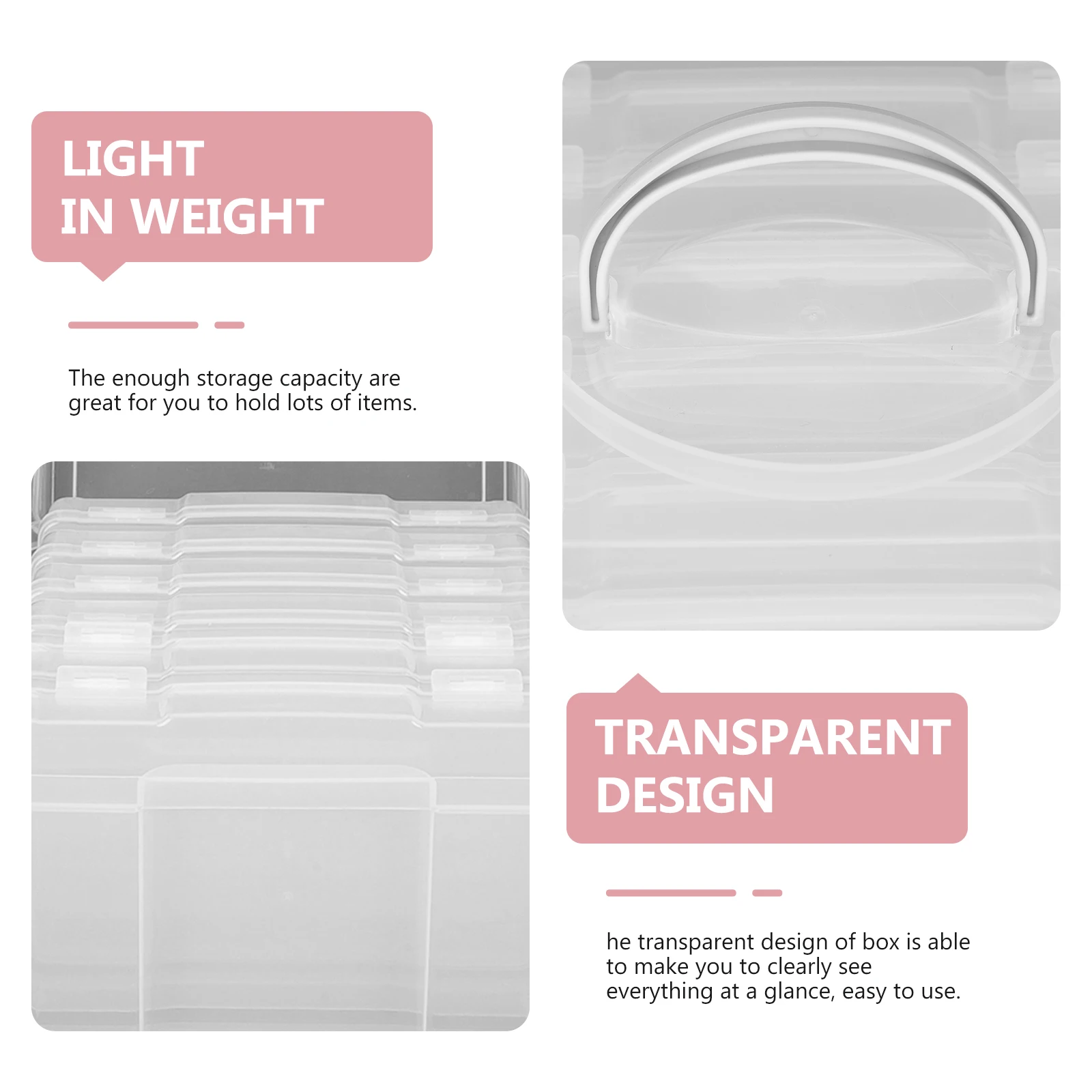 

Plastic Photo Storage Boxes Transparent Containers ganizer Case for Screws Nails Craft Storage Postcards Keeper Photos Container