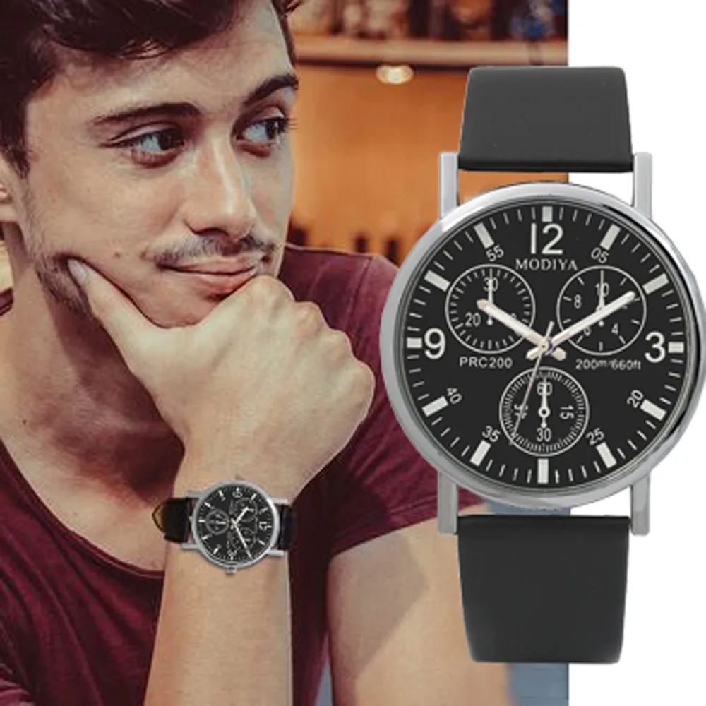 

New Men Watches Luxury Black Brown Leather Casual Quartz Watch Men Top Brand Sport Waterproof Clock Watch Relogio Masculino 2024
