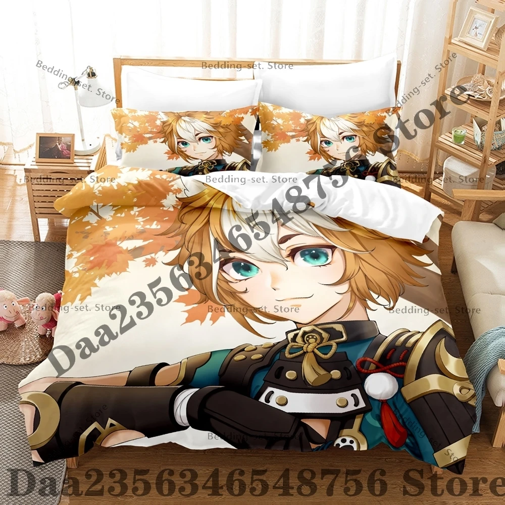 Cool Personality Kpop Gorou Bedding Set AnimThree Piece Bedding Set - Luxury Comforter Set with Queen King Size Including pillow