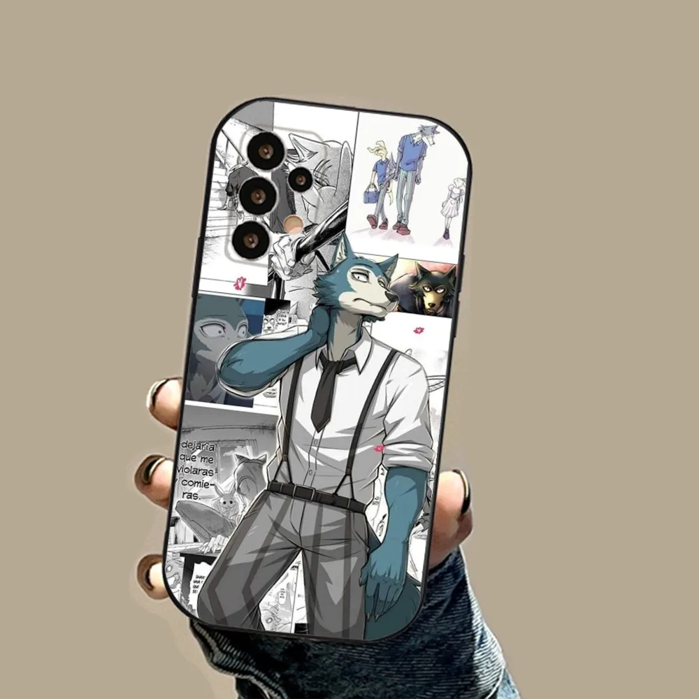 Anime BEASTARS Phone Case For Samsung S24,23,23,22,30,21,10,9,Note20 Ultra,Lite,Ultra,5G,Plus,FE,Black Soft Case