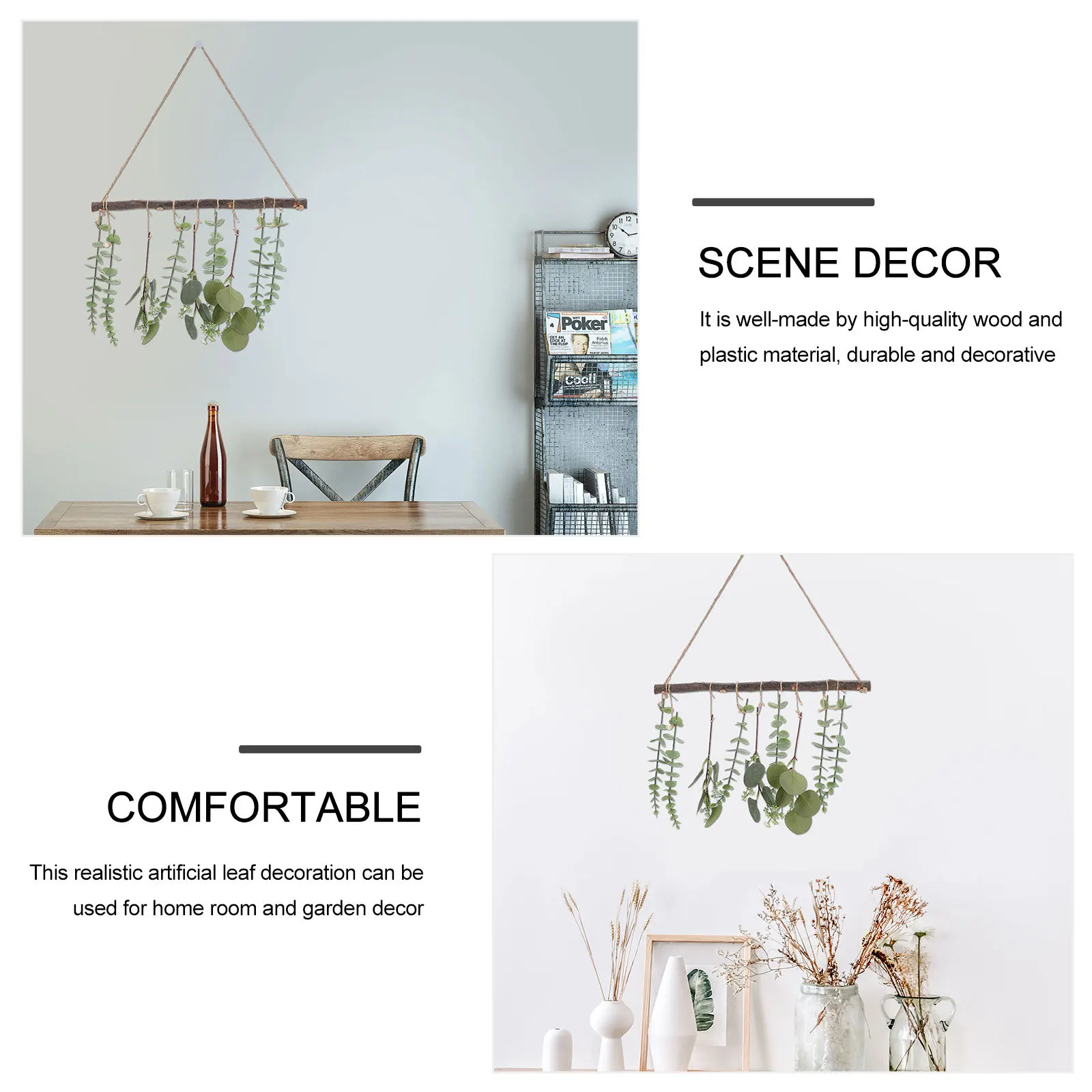 

1Pcs Artificial Eucalyptus Leaf Pendant Green Simulated Decorative Hanging Home Wall Decor Scene Garden Ornament