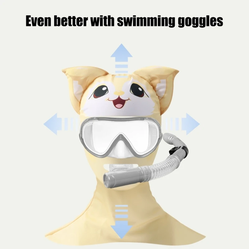Swiming Caps Sun Protections Full Face Mask Diving Caps Diving Facekini Elastic Swim Caps Head Neck Cover for Water Sports