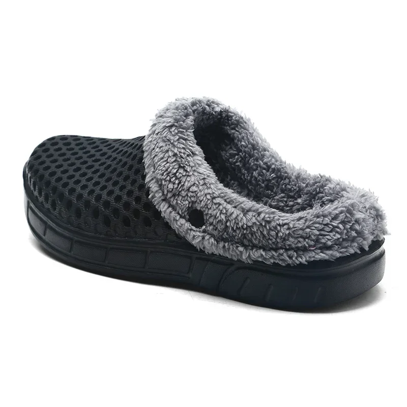 Men Winter Slippers and Women Fur Slippers Warm Fuzzy Plush Garden Clogs Mules Slippers Home Indoor Couple Slippers Zapatos