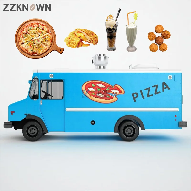 CE Approved Electric Mobile Food Truck Retro Coffee Crepe Snack Catering Car Vintage Hotdog Pizza Hamburger Ice Cream Cart