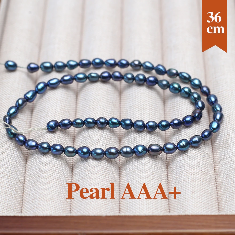 

100% Natural Freshwater Black Pearl Beads Rice Shape Pearl Loose Spacer Beaded for Making DIY Necklace Bracelets 7-8mm 8-9mm