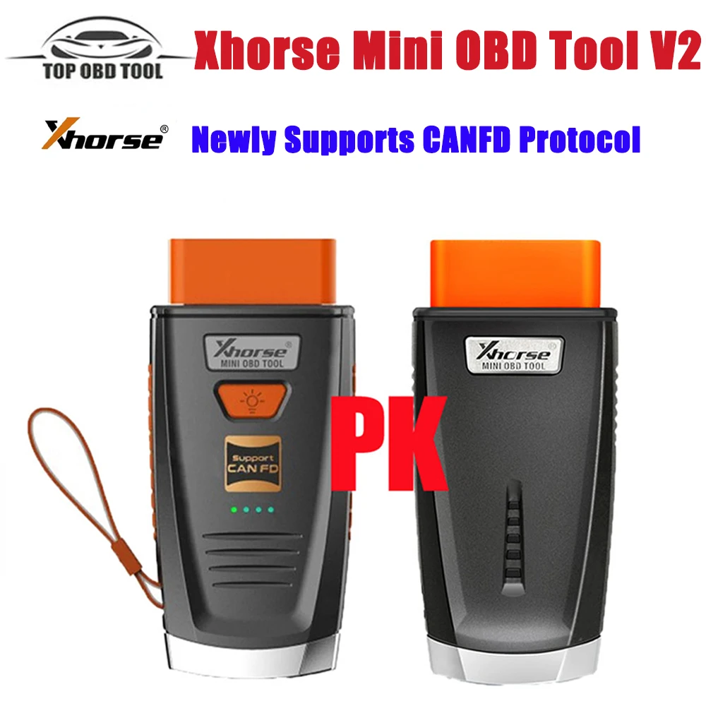 Original Xhorse Mini OBD Tool V2 XDMO20 Supports CANFD Protocol / LED light / 8A IMMO Box All Key Lost