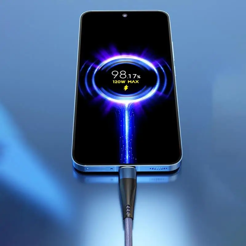 120W 10A Type C Charging Cable Nylon Braided Mobile Phone Data Cable Car Fast Charging Transfer Wire For Smartphone