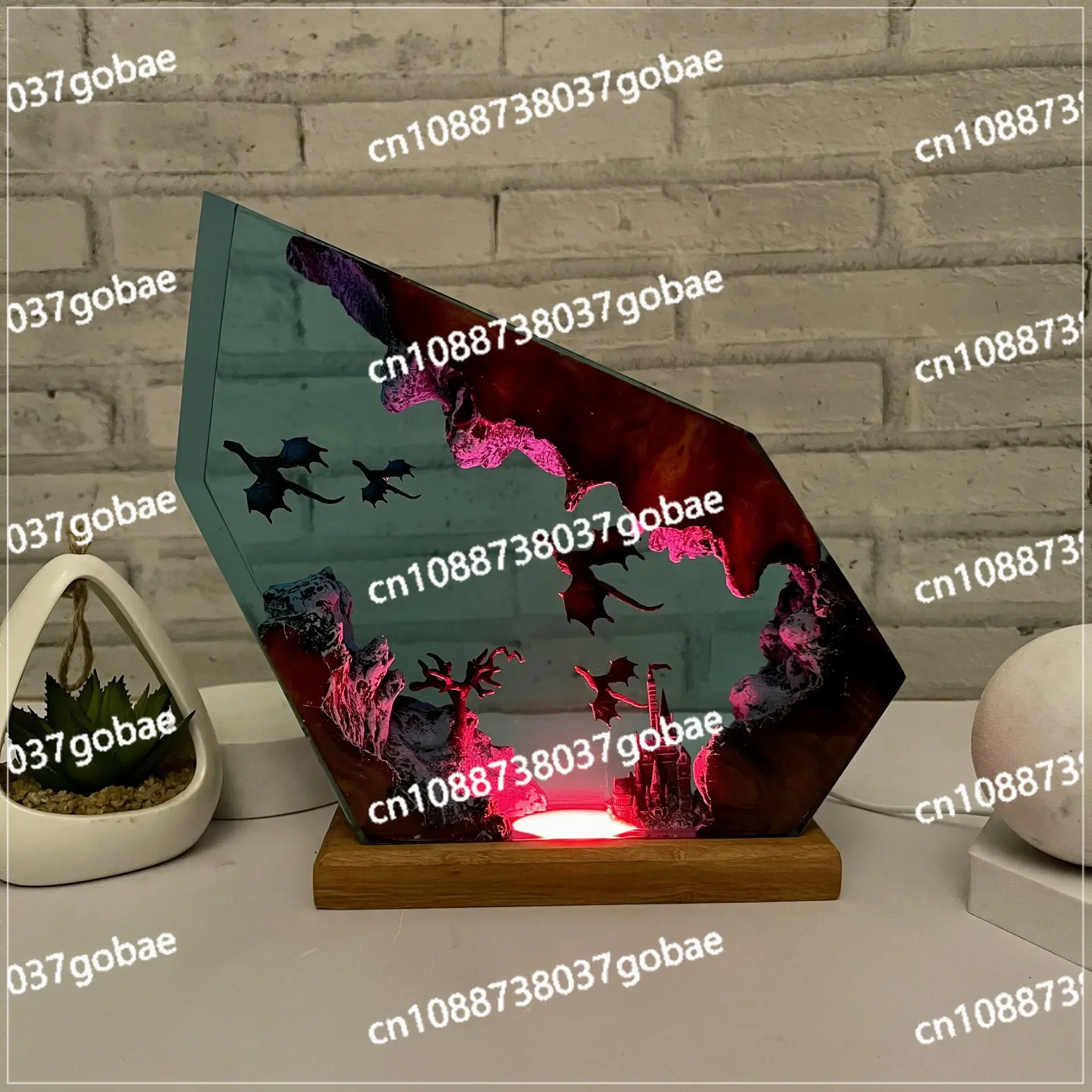 Fire Dragon and Ice Dragon Resin Lamp 3D