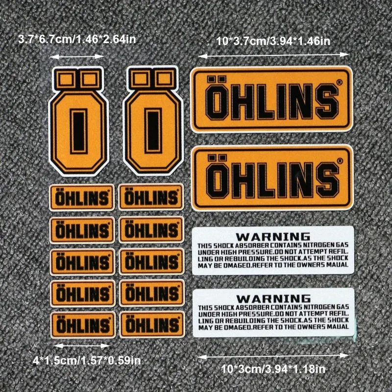 Suspension Shocker Damper Motorcycle Decals - Transparent Adhesive Stickers with Warning Labels for Enhanced Performance image 5
