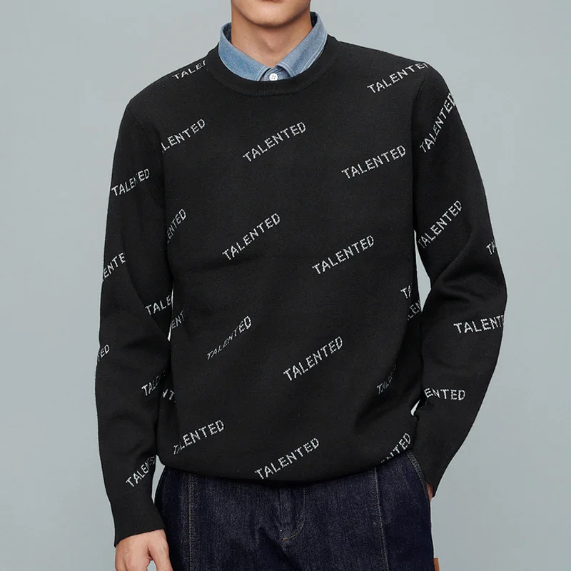 

Men's Knitted Sweater Fake Two-Piece Autumn Winter Thiened Long Sve Crew Ne Casual Faion Floral Patterned Slim Fit